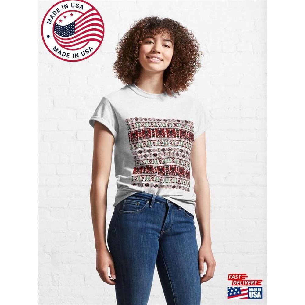 Albanian Legacy In Patterns Traditional Eagles And Florals Classic T-Shirt